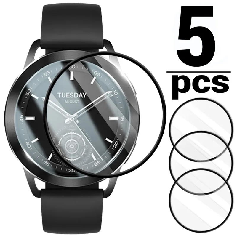 5/1Pcs Curved Film for Xiaomi Mi Watch S3 Full Coverage Screen Protectors for Mi Watch S3 Anti-scratch Protective Film Not Glass