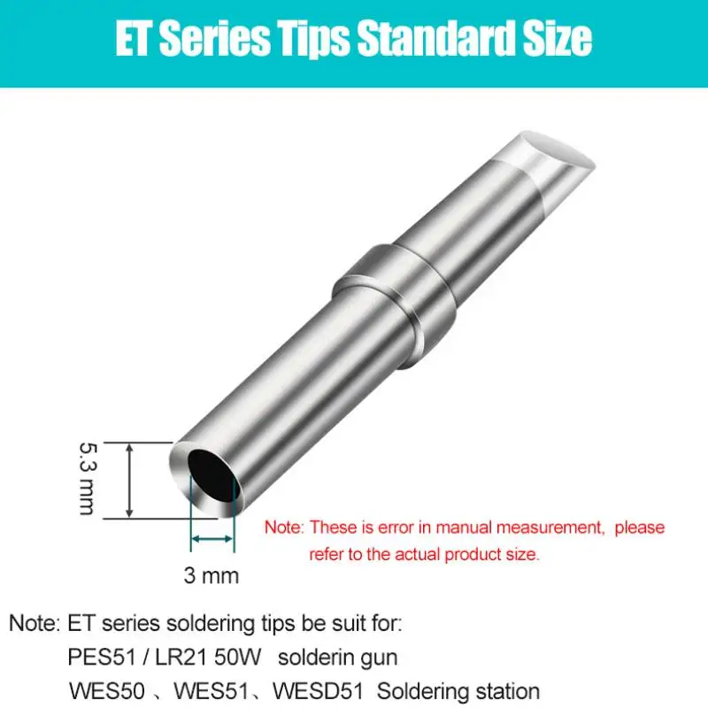 Imagem -03 - Weller Série et Ponta de Ferro de Solda Etd Etb Eta Estação de Solda Soldador sem Chumbo para Wes50 51 Lr21 Alças