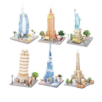 World Architecture 3D Paper Jigsaw Puzzle Small Model Famous Landscape  Intellectual Development  DIY Attractions Toys for Kids