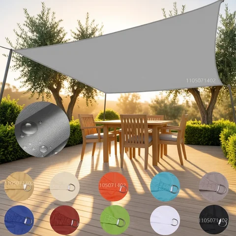 Waterproof Sun Shade Sail UV Block Canopy for Patio Garden Backyard Outdoor with D-Rings
