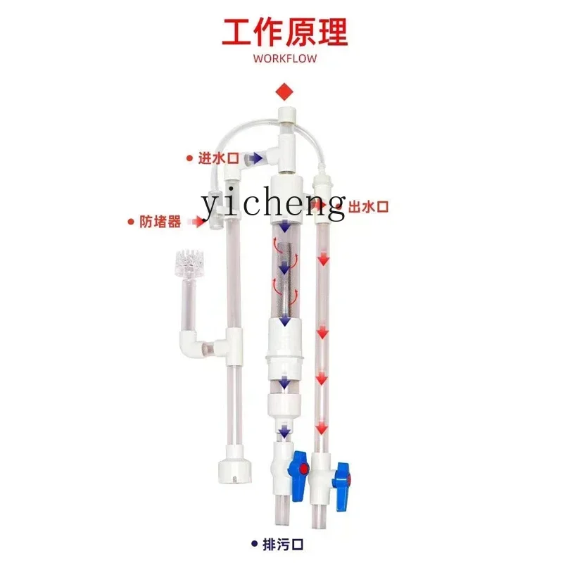 

siphon filter system, fish tank upper and lower water siphon bottom filter system, non-punching oil film removal siphon pot