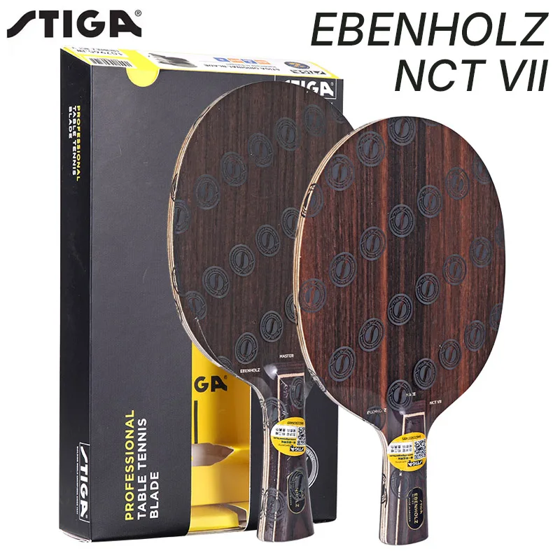Stiga Ebenholz NCT VII Lama Da Ping Pong 7 Strati Di Legno Superficie In Ebano Base Per Ping Pong 100% Originale Con Scatola-image