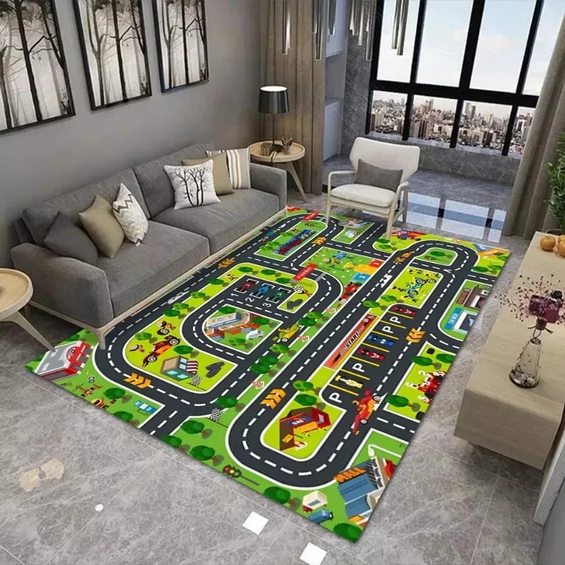 

Children's Play Carpet Rail Large-area Carpet Suitable for Living Room and Kids Bedroom Mats Anti Slip Wear-resistant Soft Rug