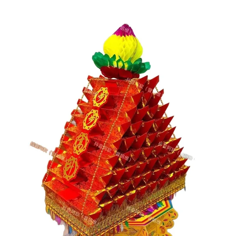 

Набор материалов для складной башни к Празднику середины осени: пошаговое руководство по сборке, гладкая бумага для оригами.