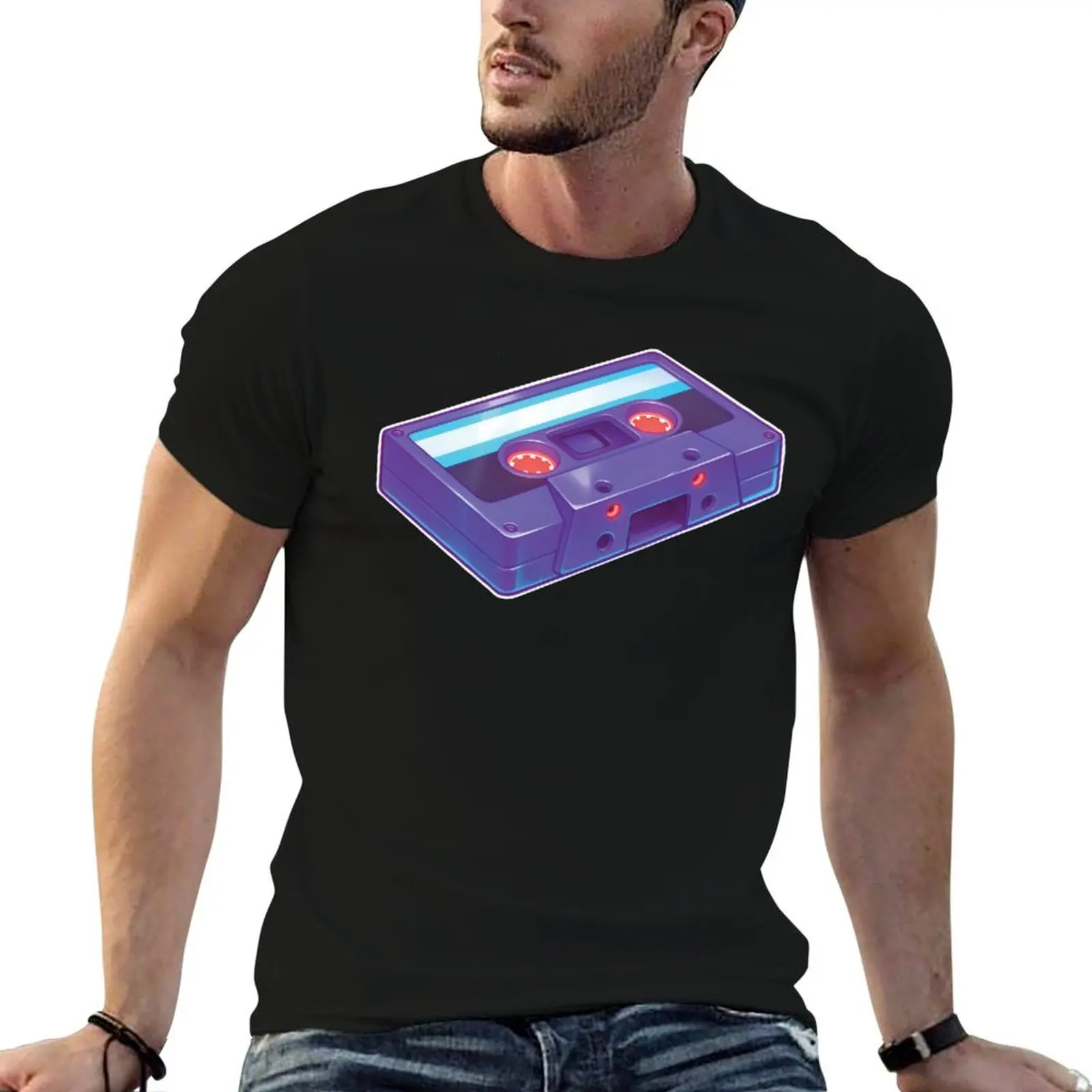 Retro Cassette Tape - Nostalgic 80s Illustration Fitted Scoop T-Shirt plus size tops anime tshirt sweat shirts, men