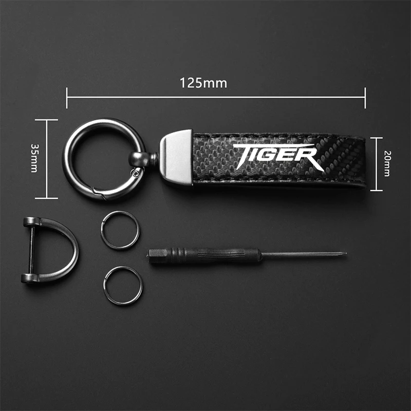 High-Grade Carbon Fiber Motorcycle Keychain Holder Keyring for Triumph TIGER 800 XR XRX XRT XCX XCA XC 2015-2024 Accessories