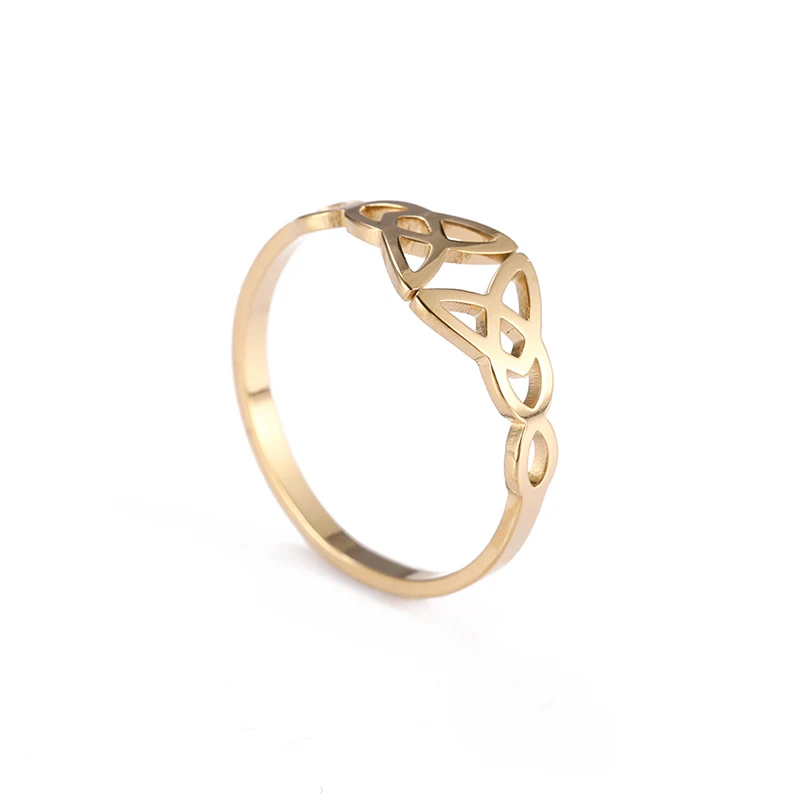 Witch's Irish Knot Ring für Frauen Edelstahl Irland Keltische hohle Fingerringe Neue Hexerei Amulett Schmuck Geburtstagsgeschenk – Detail 6