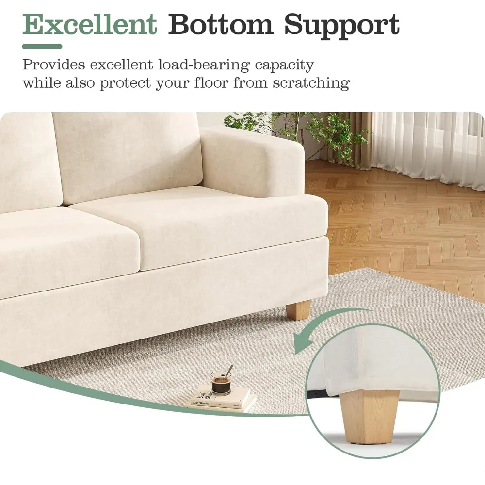 أريكة Loveseat مقاس 63 بوصة، أريكة صالة سحابية مع وسادتين لغرفة النوم، أريكة صالة الشنيل لشقق غرفة المعيشة، Bei