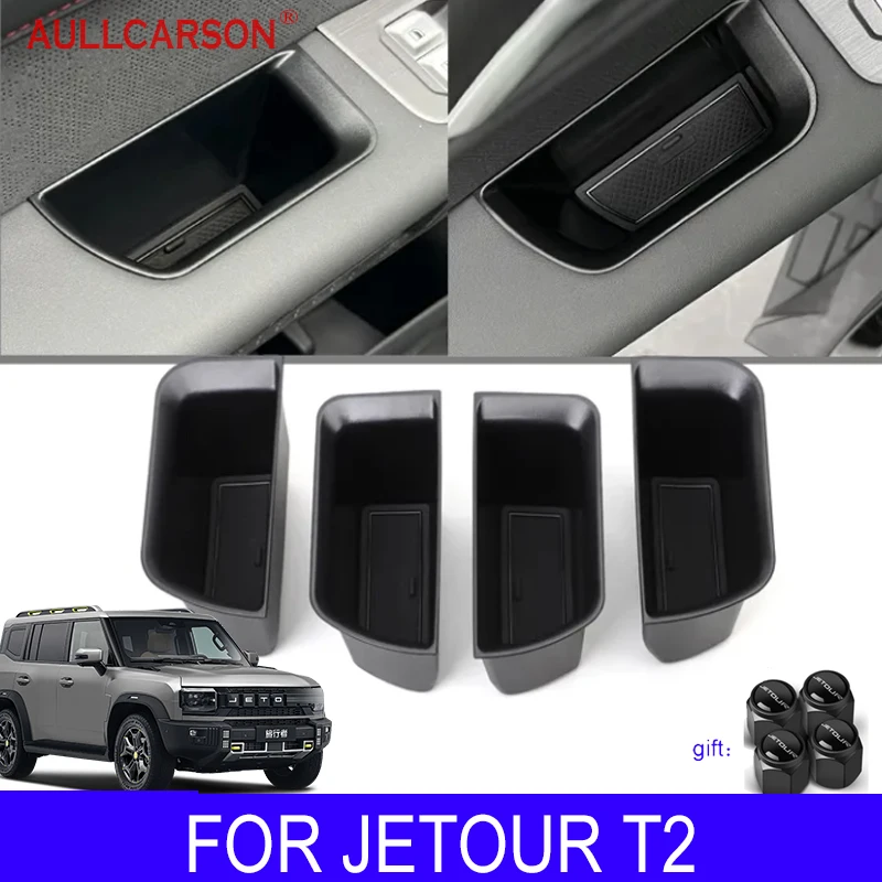 For Jetour T2 Traveler 2023 2024 Car Door Handrail Sort Out Storage Box Salon Interior Decoration Accessories 4Pcs