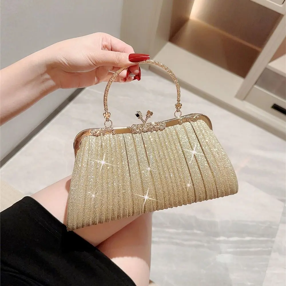 Gold Sequin Evening Bag Women Elegant Fashion Banquet Clutch Chain Shoulder Bags Luxury Purse Female Wedding Party Handbags