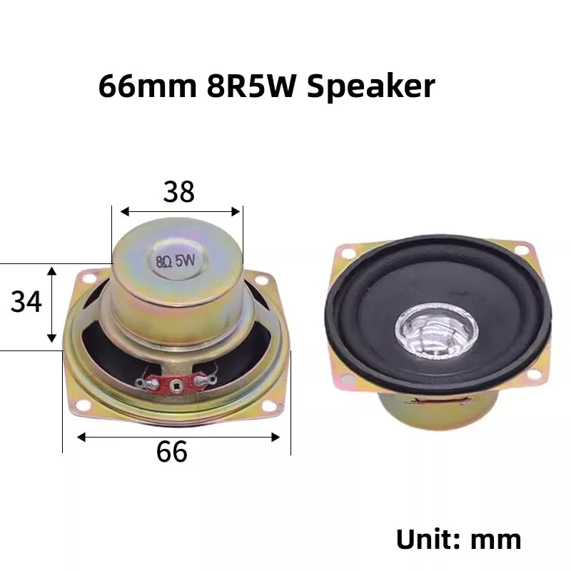 2.5/3 Inch 66mm/78mm 4R8W 4Ω/8 Ohm/5W/10W/20Watt Square Speaker Inner Magnet Bubble Edge Computer Mini Audio Loudspeaker Horn