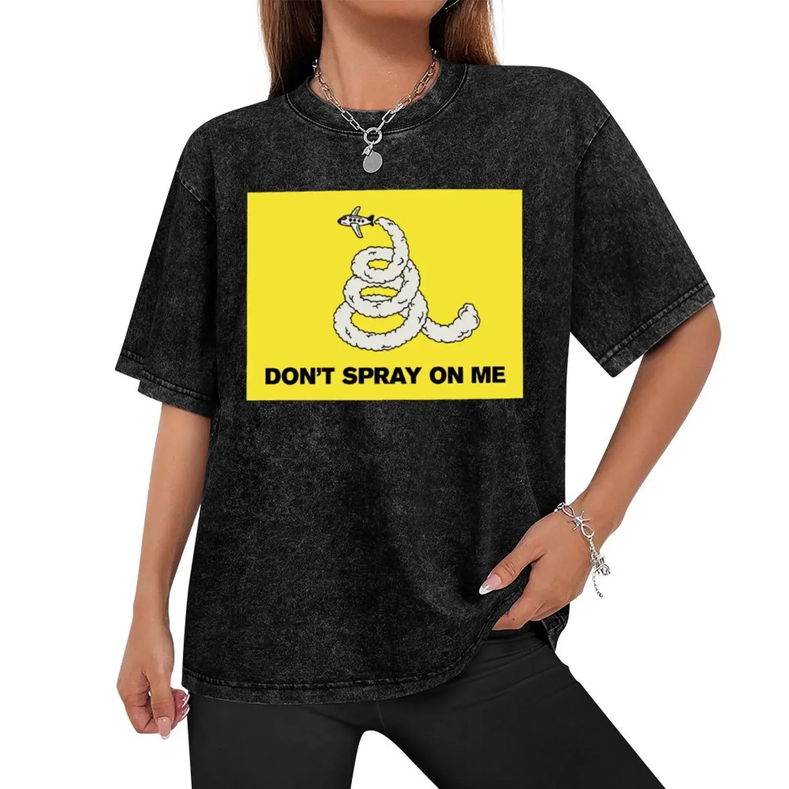 Don't Spray On Me - Chemtrail Gadsden Flag T-Shirt cheap stuff graphics plus sizes oversized t shirt men