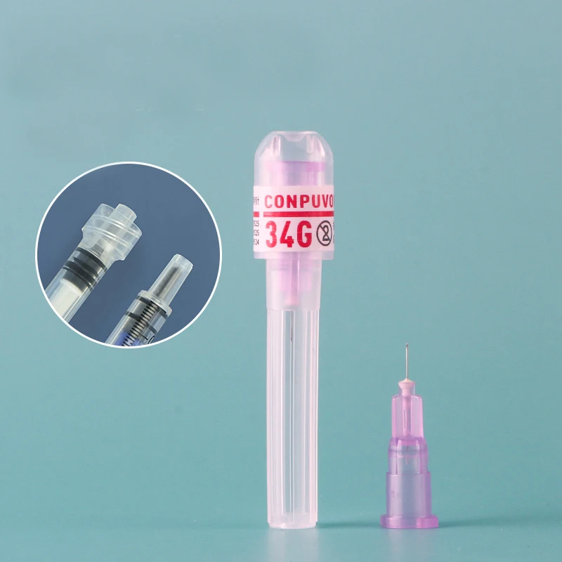 34G Medical Disposable Pricking Needle Cosmetic Micro Adjustment Operation Water Light Needle Syringe Small Needle