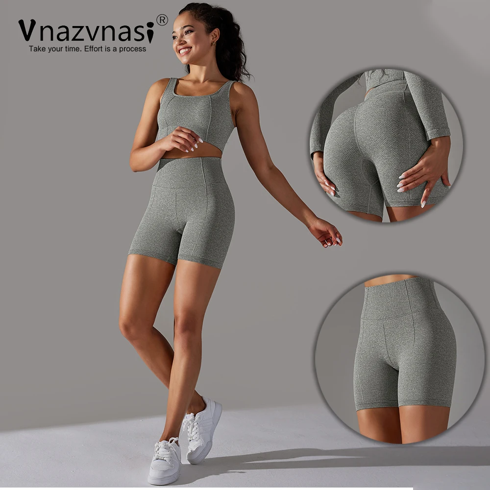 Vnazvnasi Seamless Yoga Shorts High Waist Leggings for Fitness Sport Push Up Tights Elastic Workout Clothes Sportswear Woman Gym