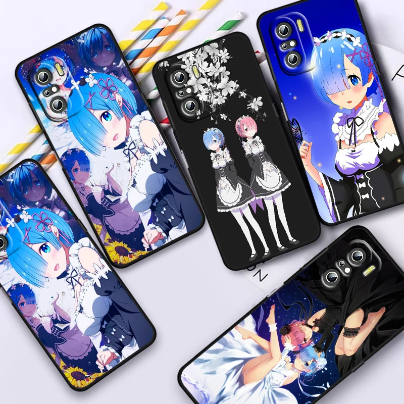 Чехол для телефона ReZero Ram Rem с аниме для Xiaomi Redmi Note 12 11E 11S 11 11T 10 10S 9 9T 9S 8 8T Pro Plus 4G