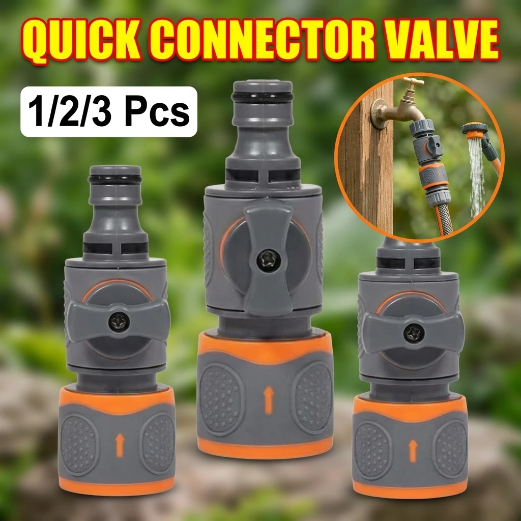 1/2/3Pcs Garden Hose Tap On/Off Valve Quick Connector 3/4
