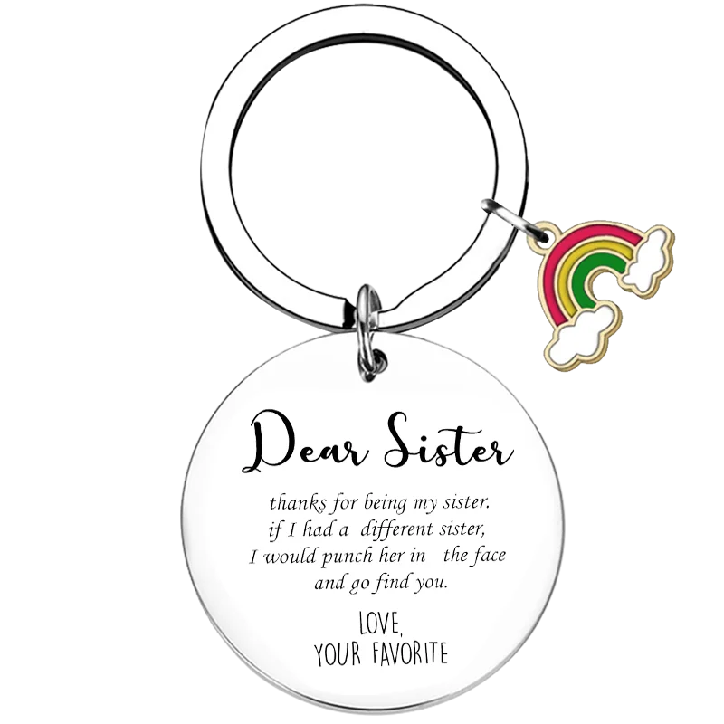 Cute Soul Sister Gifts Keychain Thanks for My Sister Key Chain Pendant Jewelry Sister Birthday chrismas Gifts