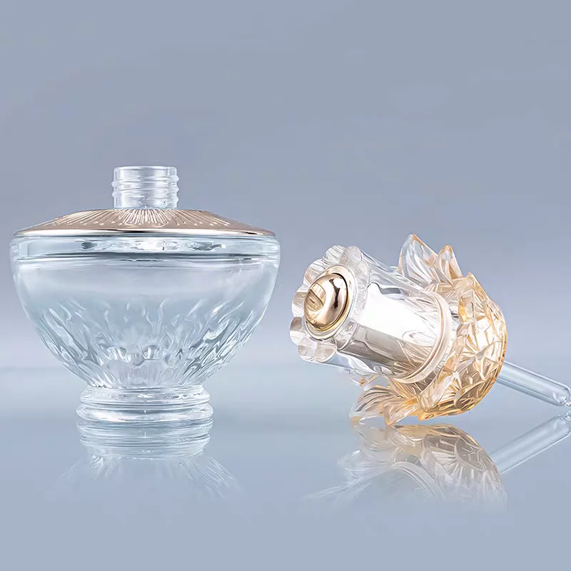 Empty Glass Cosmetic Bottle 30/50g Cream Jar 30ml Dropper Bottle Essential Oil Bottle 40/100ml Lotion Bottle Refillable