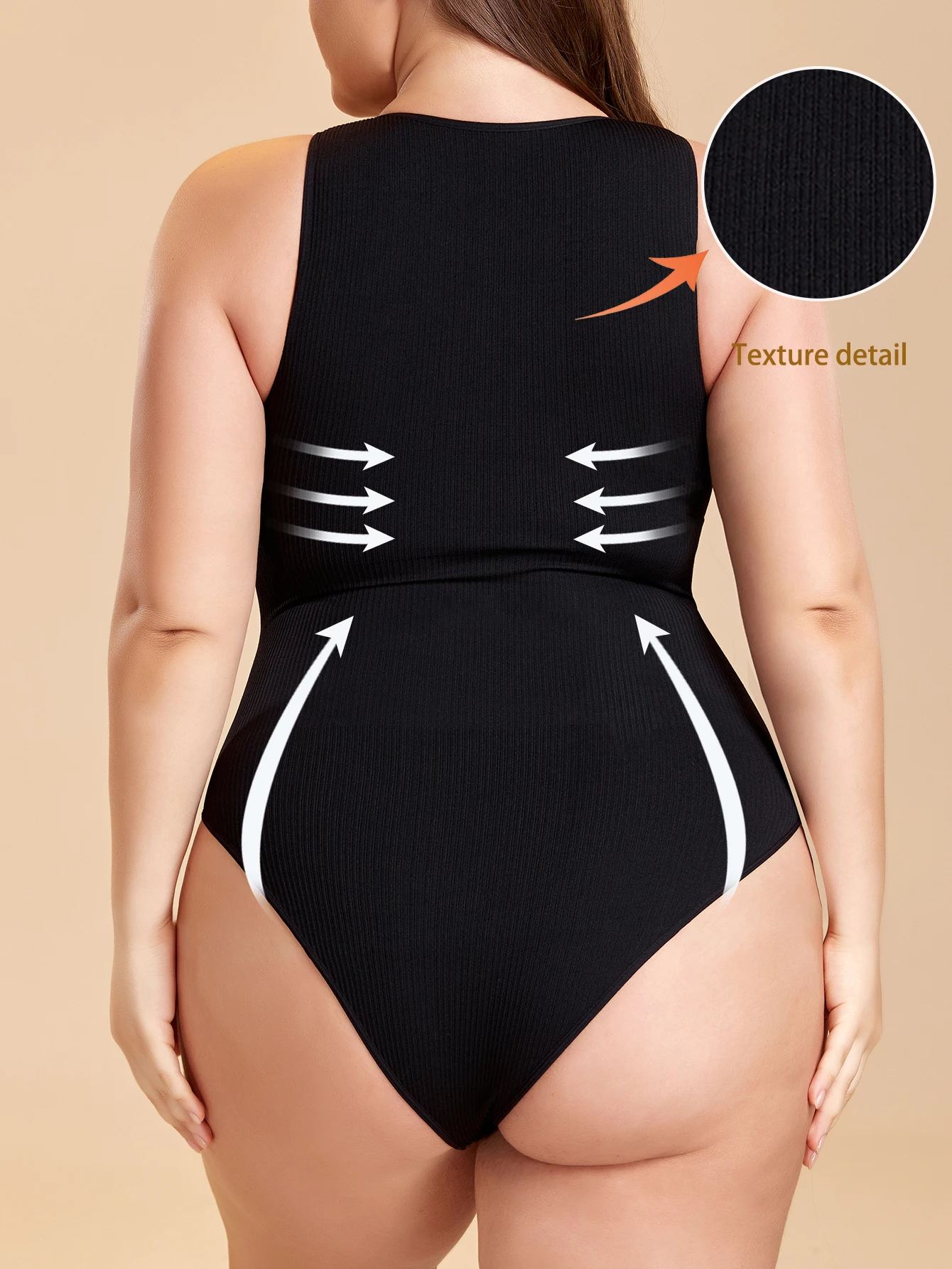 Women\'s large size one-piece Shapewear belly lift hip girdle back elastic comfortable seamless underwear