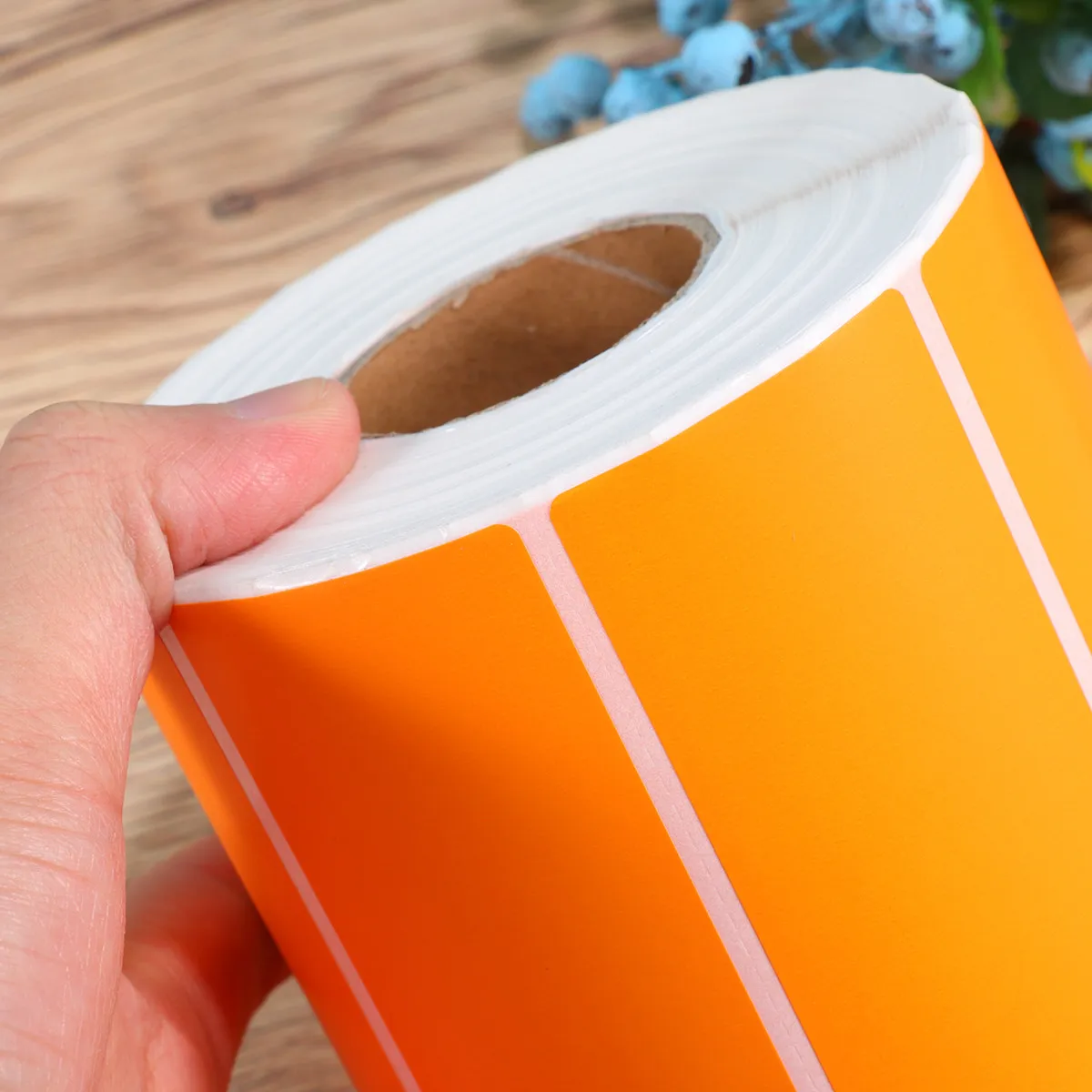 1000Pcs Round Adhesive Label Paper Colorful Orange 95x40mm Stickers for Office Store School Organization Marking