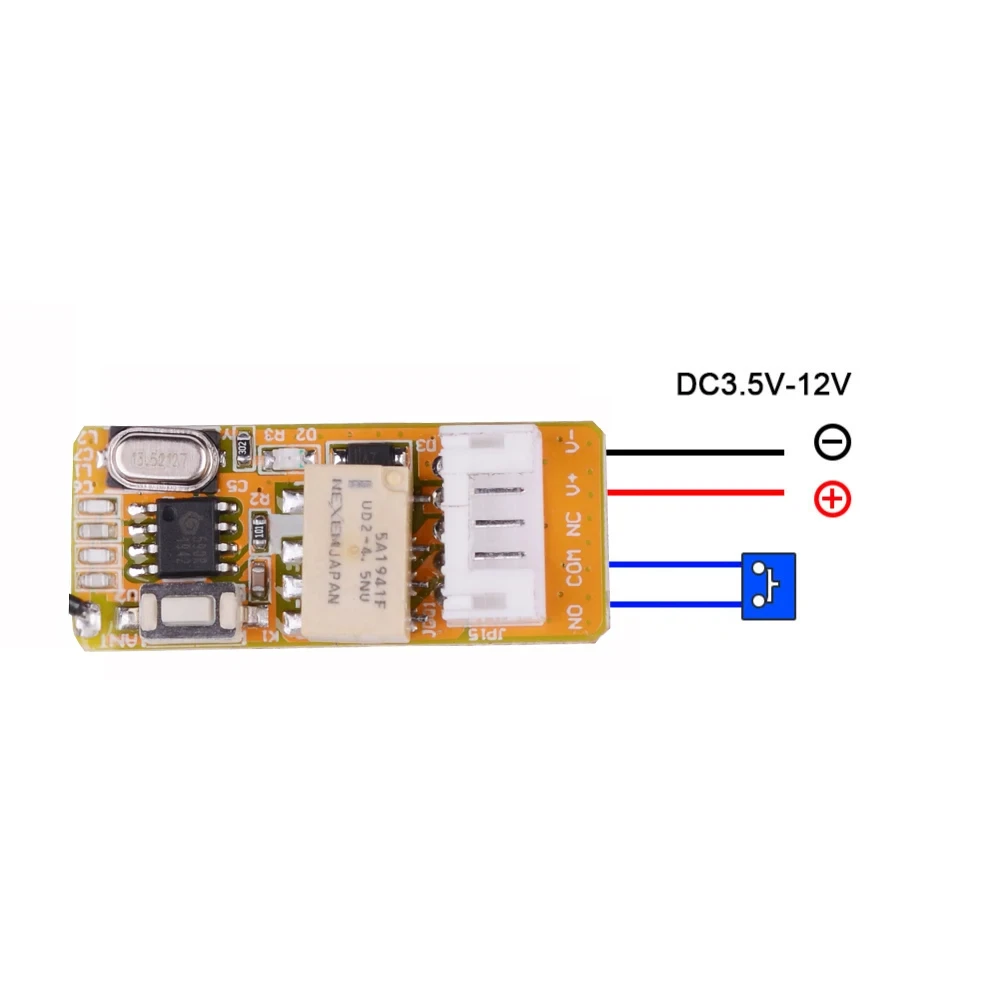 DC5 -12V 3.7V Mini Relay Remote Control Switch Small Contact NO COM NC Learning Button Wireless Receiver Transmitter ASK 433Mhz