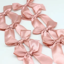 20 or 50PCS 85*85mm Pink Satin Ribbon Bows Decoration Bows For Craft Small Bowknot Gift Flower Wedding Bow  Handwork DIY