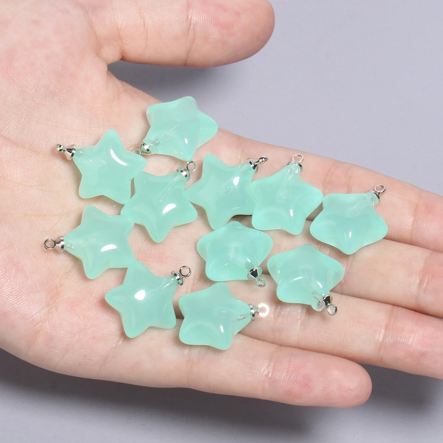 10pcs Mixed Cute Resin Star Charms for DIY Jewelry Making