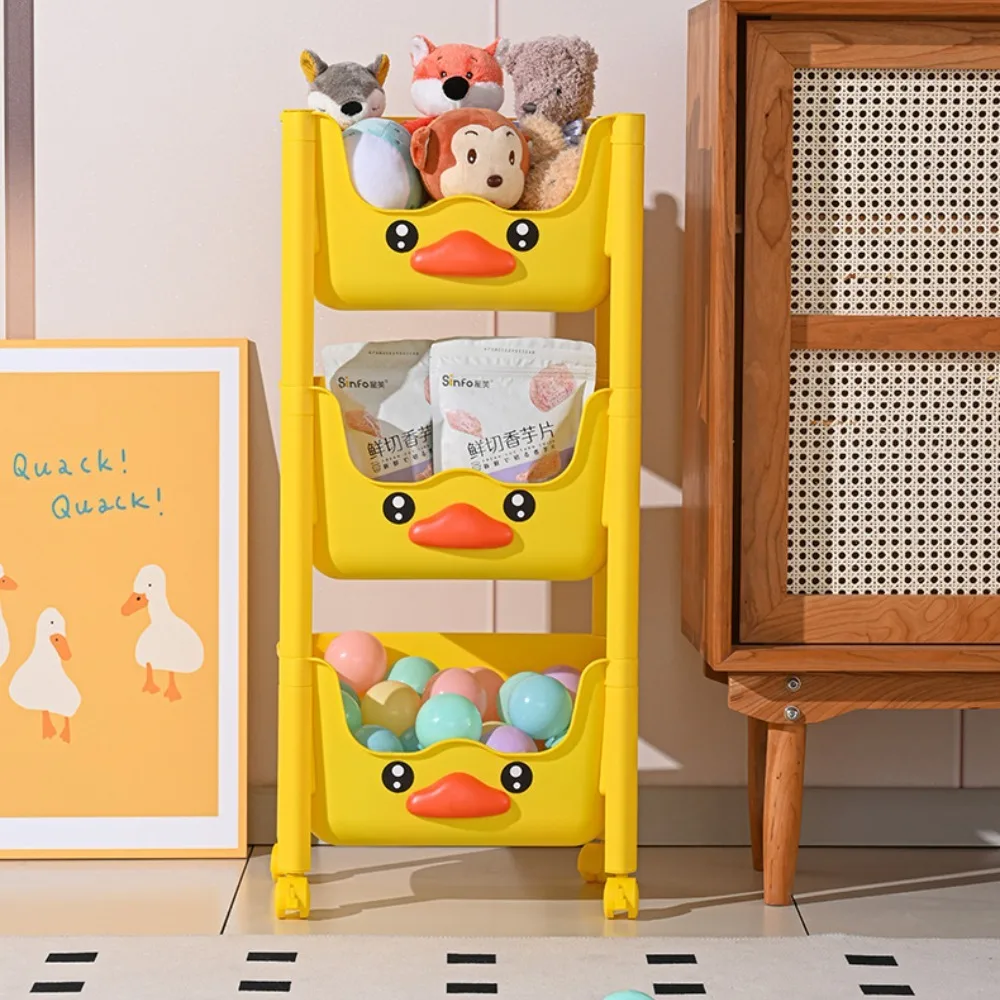 Carrello portaoggetti per giocattoli Soggiorno Snack Organizer Scaffale da bagno mobile Scaffale da cucina con ruote Scaffale per libri carino per bambini