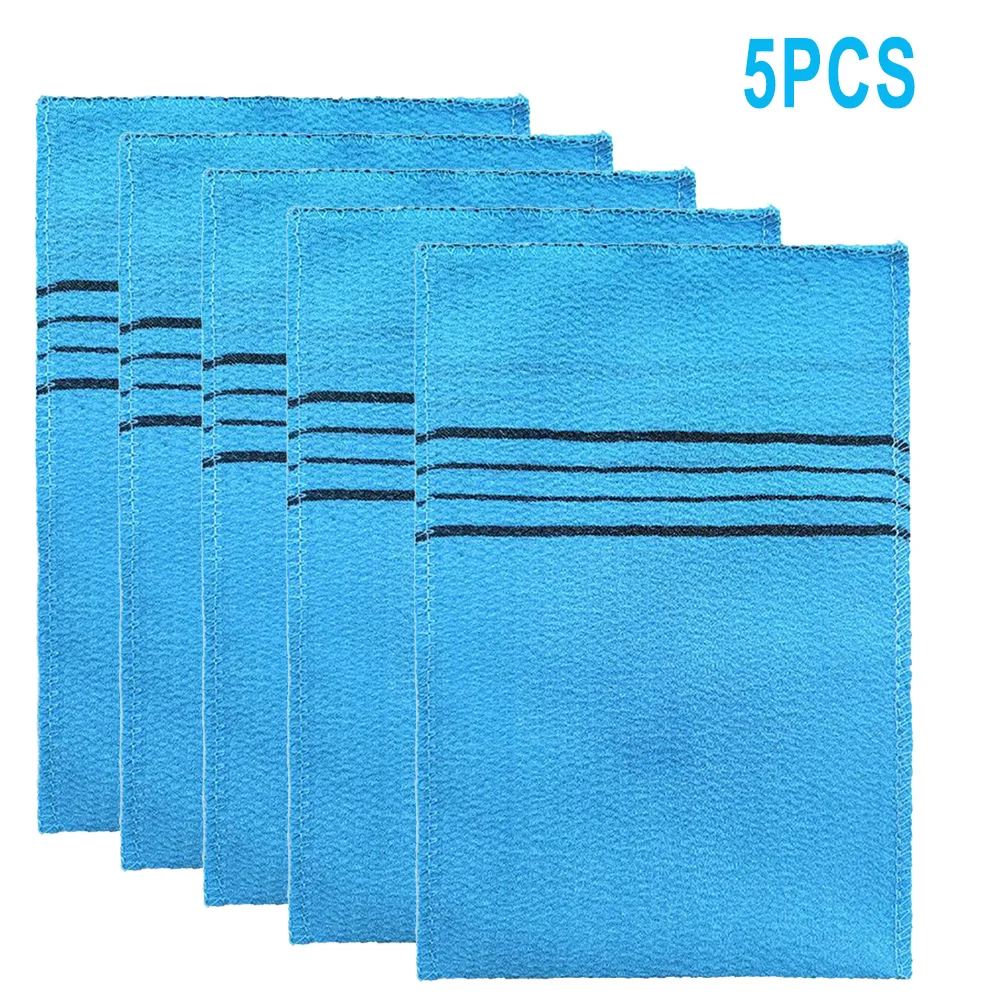 5pc Double-sided Shower Bath Glove Towel Korean Exfoliating Bath Washcloth Body Scrub Shower Towel For Adults Coarse Grain Brush