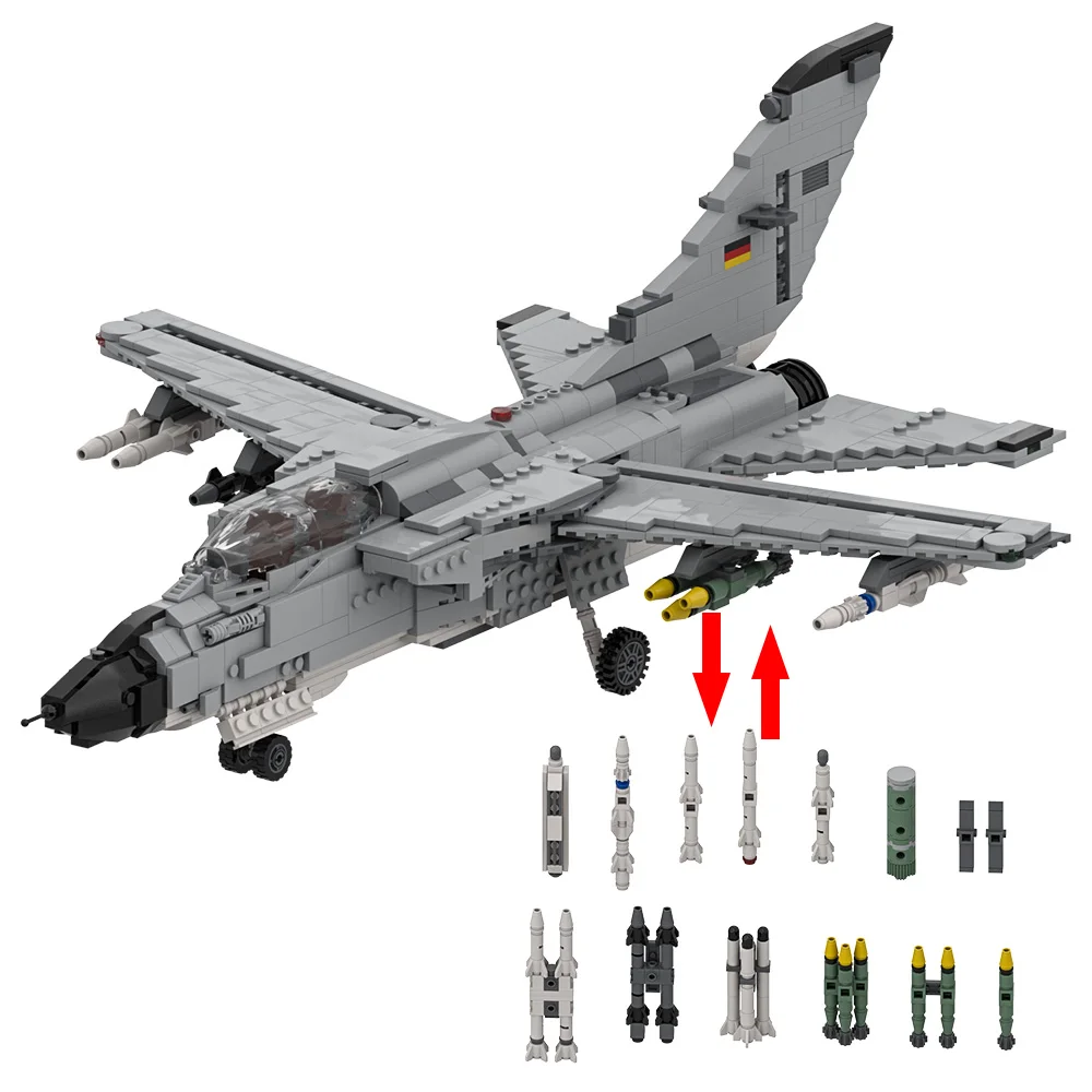 MOC Panavia TORNADO 1:32 Minifigure Scale Building Blocks ทหาร Bomber Fighter Jet ปริศนาอิฐของเล่นของขวัญ