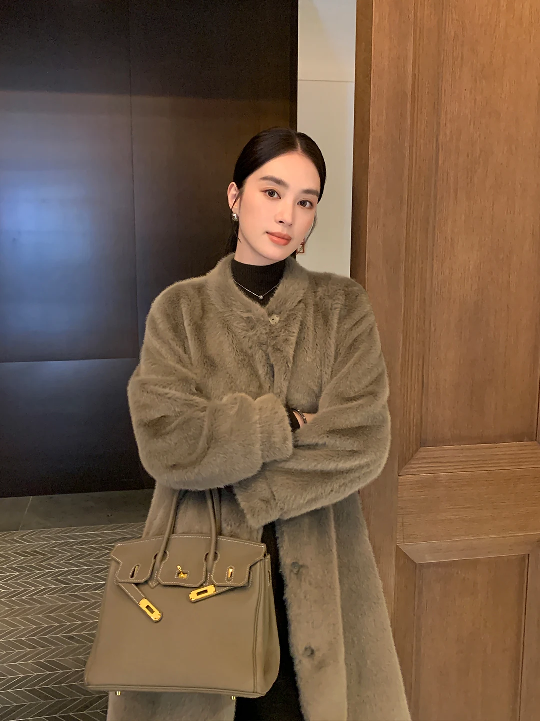 

Женское пальто Maven Lin Long Fur Jaet из мягкого искусственного меха норки, повседневное, средней длины, свободного кроя, зимняя верхняя одежда