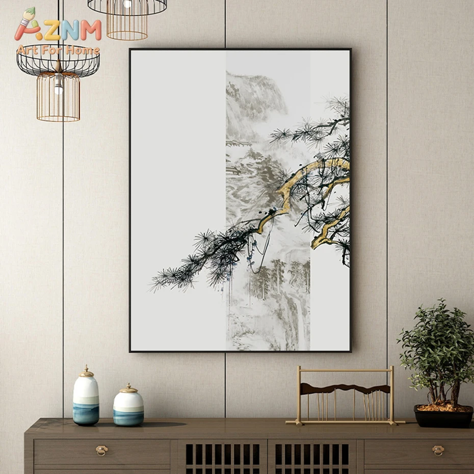 AZNM Chinese Ink Bamboo Pine M - đánh giá và giá Home Decor Minimal