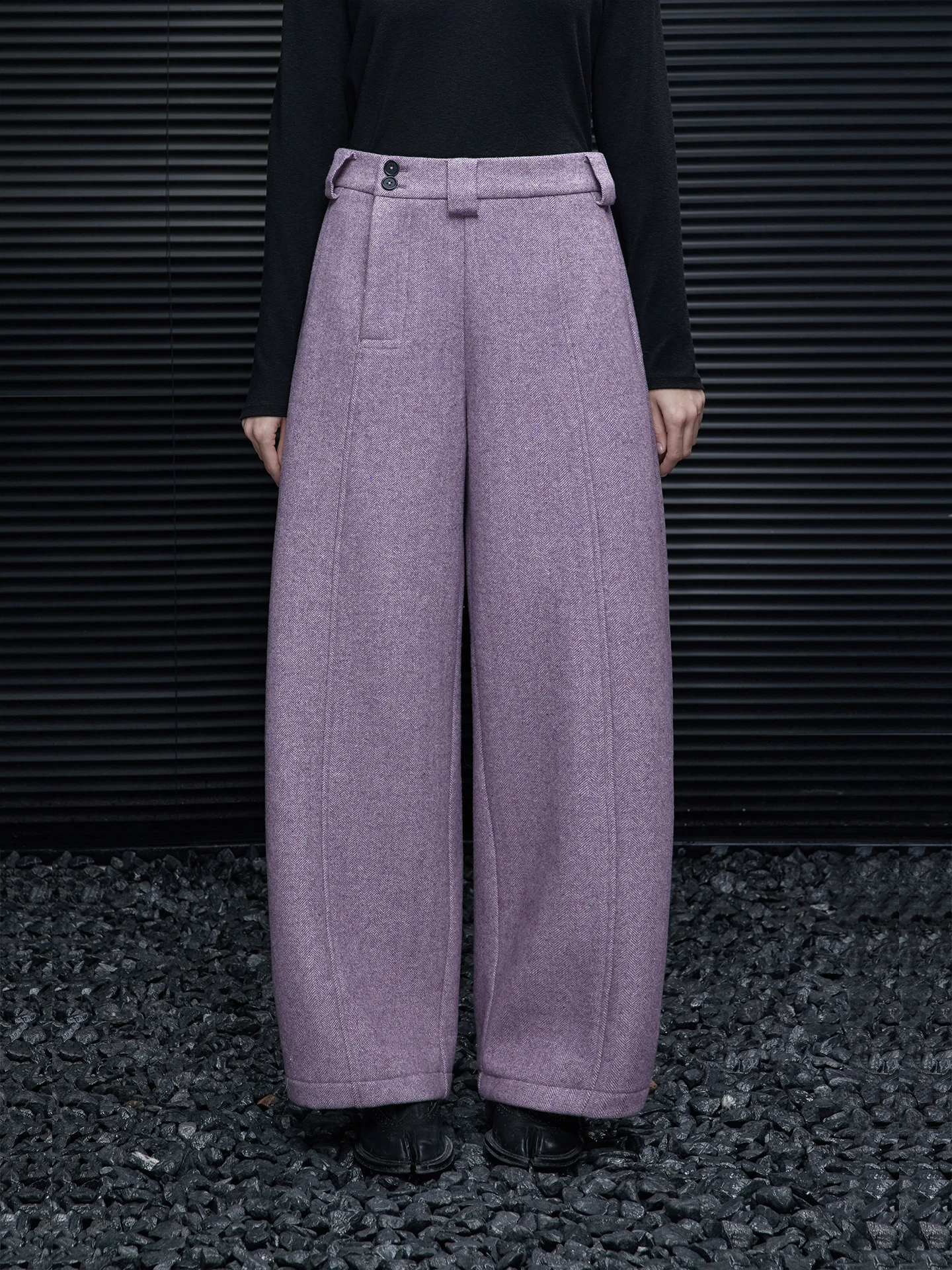 

Зимние утепленные шерстяные брюки-палаццо прямого кроя для женщин, высококачественные, струящиеся, для офиса, производство Китай