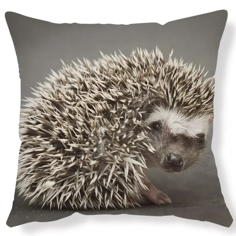 Home Living Room Cushion Covers Lovely Little Hedgehog Design Adornment Sofa Holds Pillowcase 45*45cm