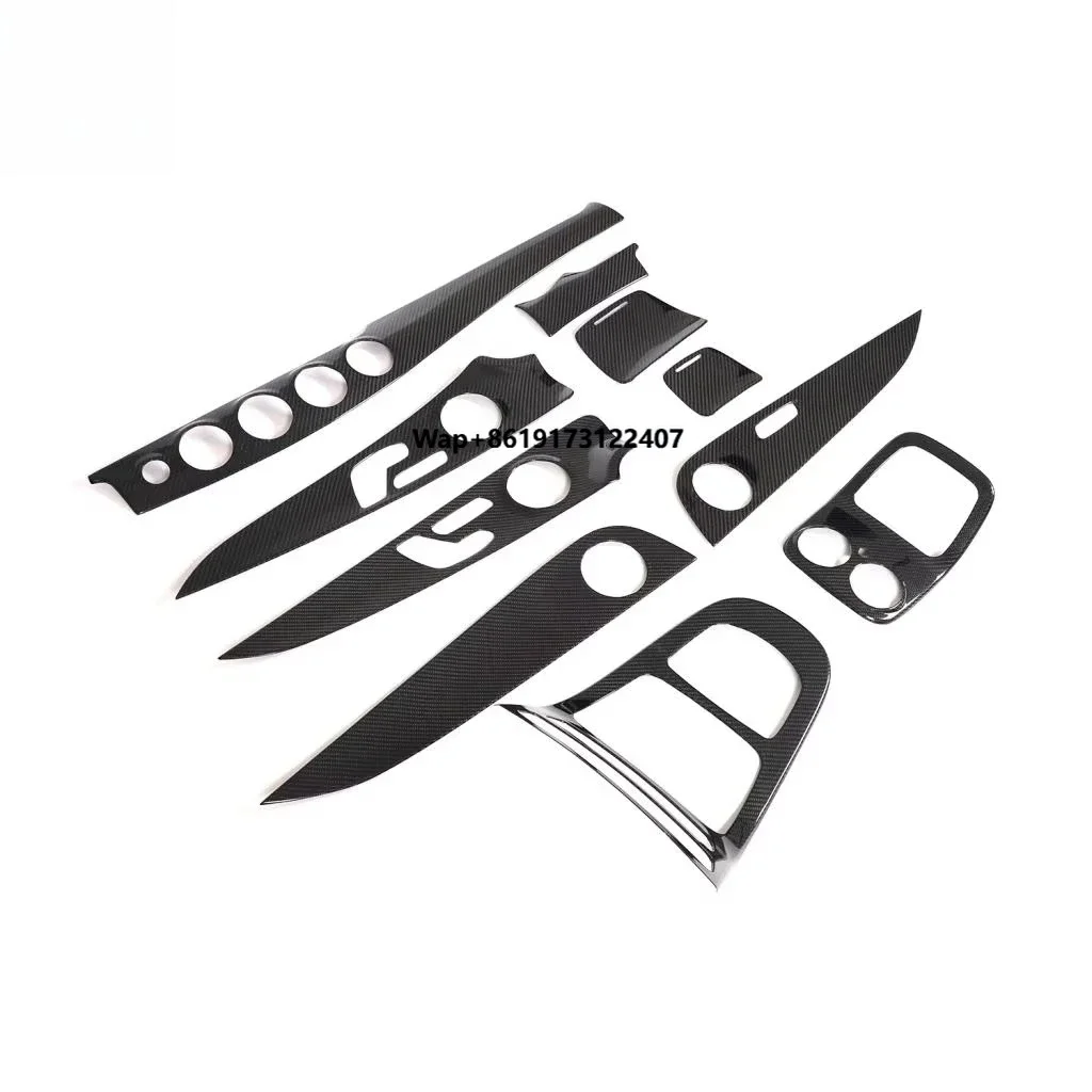 

10PCS W213 4 Door 2020-2021 Dry Carbon Fiber Interior Center Dashboard Panel Trim for E Class