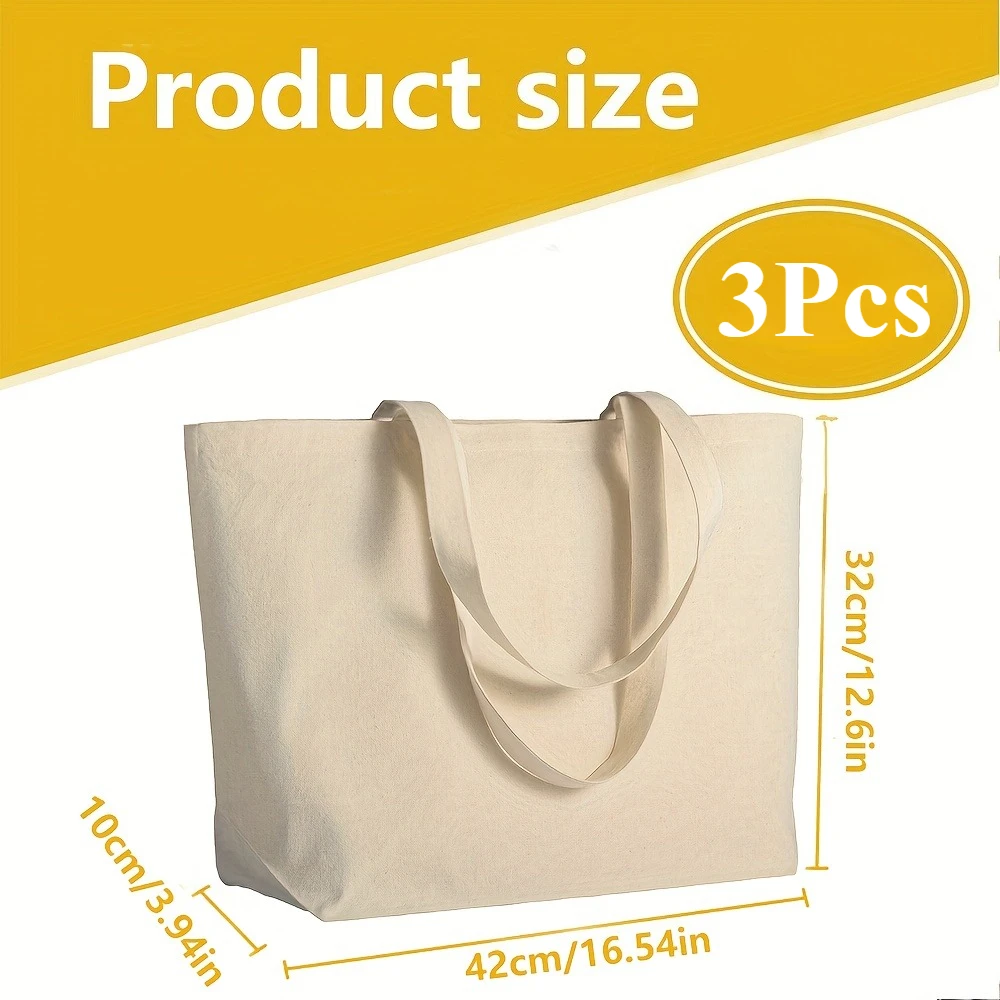 3 Pcs Large Capacity Sublimation Shopping Bags 42×32×10cm for Laundry, Sports, and Daily Use, Durable and Reusable