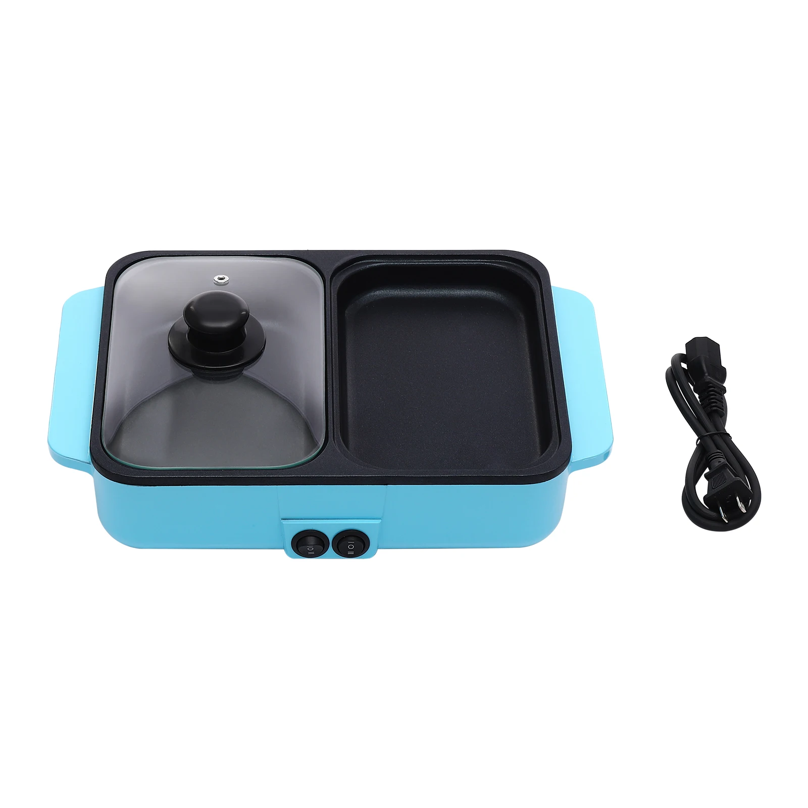 

NEW Hot Pot with Grill,2 in 1 Indoor Non-Stick Electric Hot Pot and Frying Pan,Independent Temperature Control,Portable
