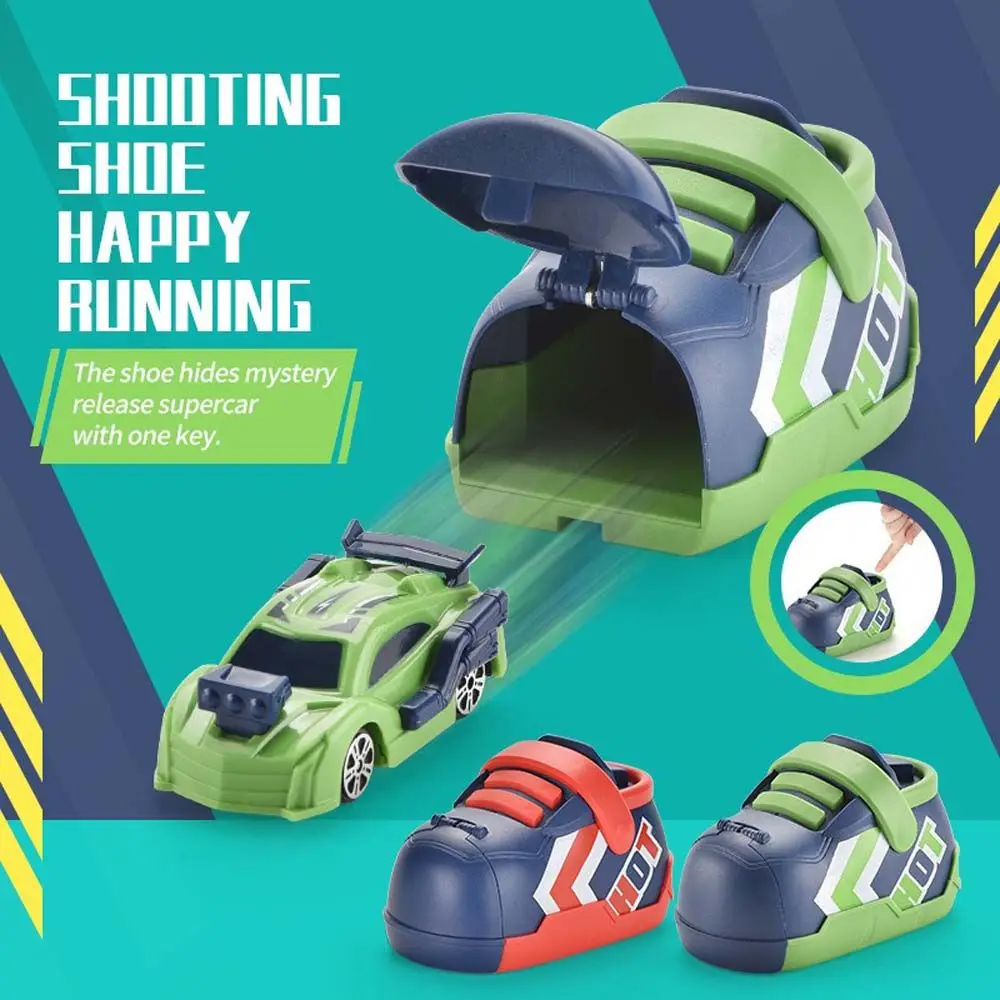 Gift Children Athletic Boy Cartoon Running Shoes Super Racing Car Catapult Car Toys Inertia Vehicle Toy Car Set