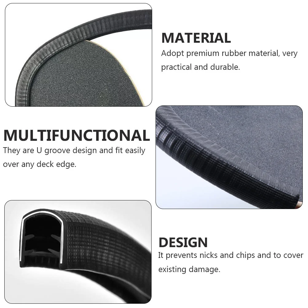 2 pares de cubierta protectora para tablero de peces, pegatina de protección para monopatín, tira de impacto, parachoques de cubierta para protectores de correa de goma de silicona