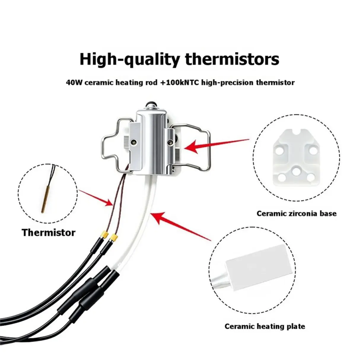 For X Hotend Heating Assembly Kit with Heater Cartridge and Thermistor Temperature Sensor