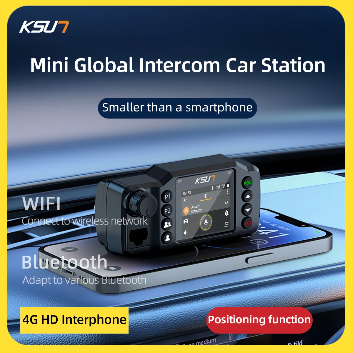 KSUT ZL1200 Car Radio WCDMA CDMA GSM Mobile Radio Station Long Range Walkie Talkie Car Vehicle Station Compatible with ZELLO APP