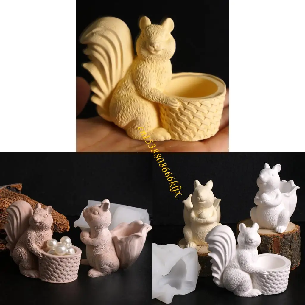 

Heat Resistant Squirrel Shaped Silicone Mould 2Pcs Flexible Craft Tool for Family Activities 066C