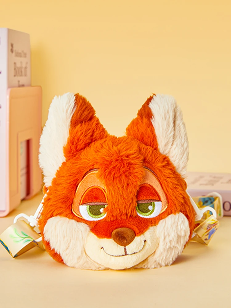 MINISO Judy & Nick Plush Crossbody Bag, Soft Plush Material, Adorable Zootopia Character Design