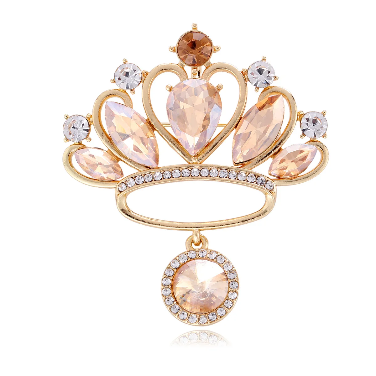 

Luxurious Crown-shaped Brooch, Women's Light Luxury Crystal Pendant Brooch, Banquet Dress, Event Party Backpack Decoration