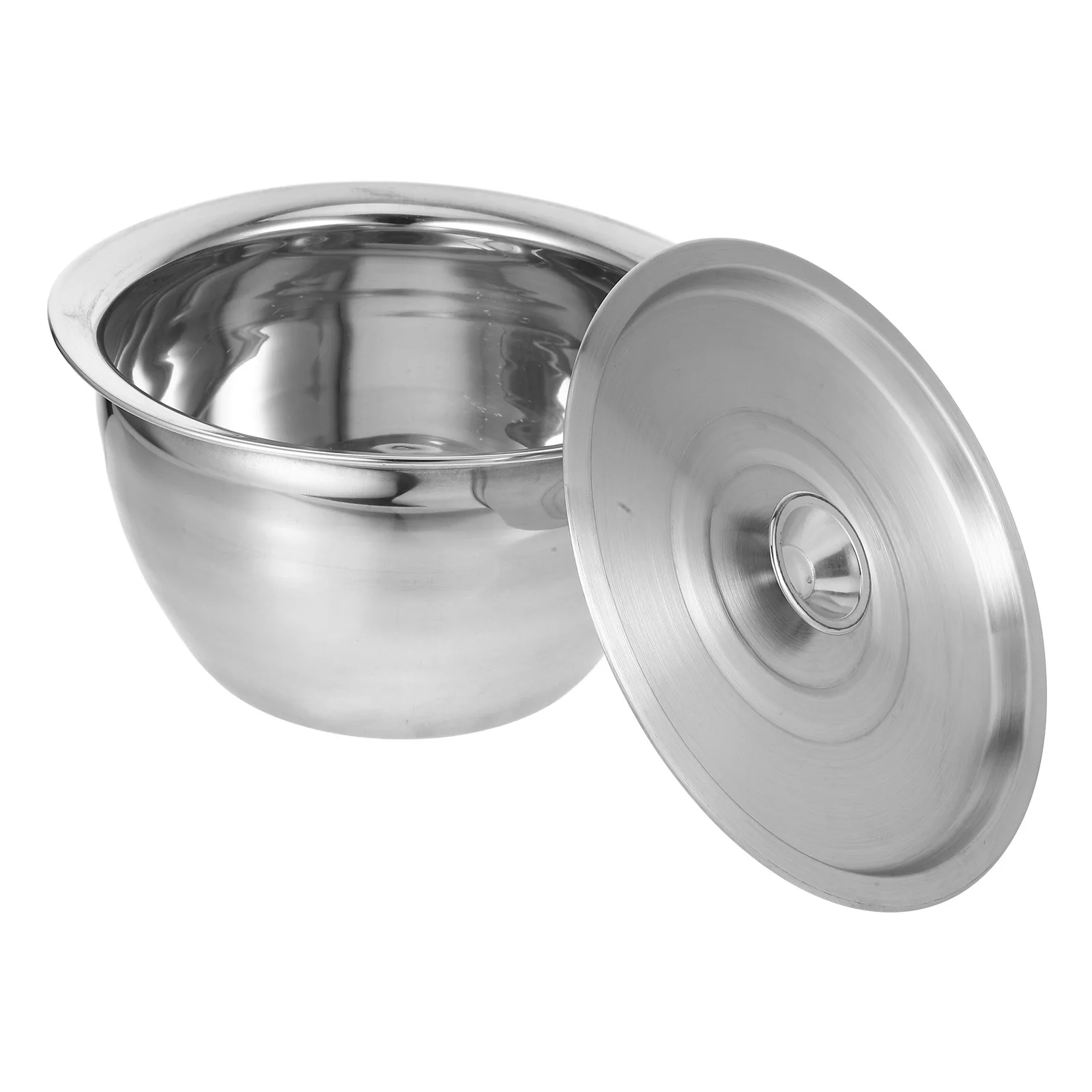 

Stainless Steel Deep Mixing Bowl with Lid Large Metal Kitchen Container for Oil Sauce Storage Heat Resistant Cooking Baking Prep