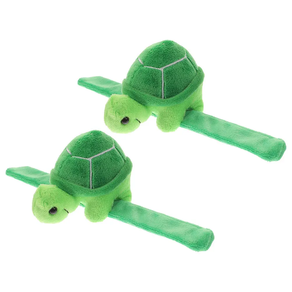 

2Pcs Stuffed Turtle Slap Bracelet Comfortable Animal Slap Wristband Jungle Theme Party Decor Snap Bracelets Snap Bracelets Bulk