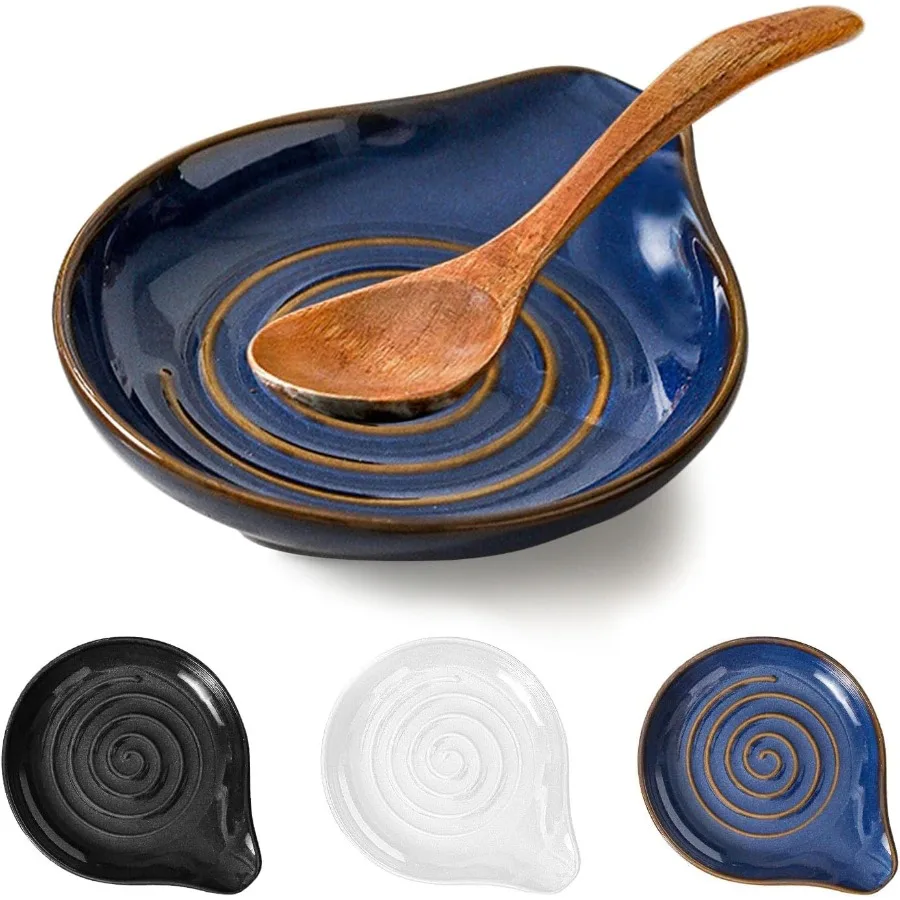 

Spoon RestCeramic Spoon Holder for Stove Top Large Spatula Rest Cng Spoons Rest for Kitchen Utensils Heat-Resistant Rest Large