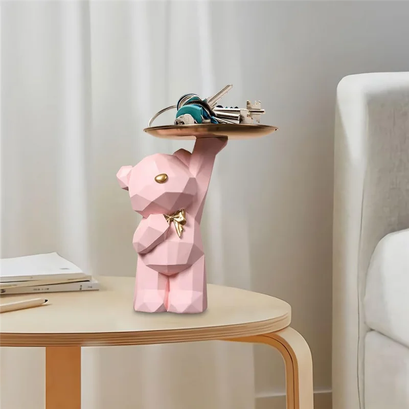 

AT02-милый скульптур скандинавского медведя, лоток для хранения медведя, статуя, геометрический лоток для хранения медведя, держатель для ключей для входа/гостиной