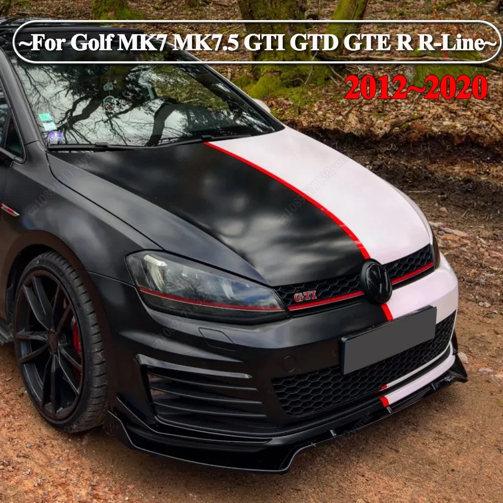 

Для Golf 7 7,5 MK7 MK7.5 GTI GTD GTE R-Line 2012-2020 стиль Maxton автомобильный передний бампер сплиттер спойлер защита кузова комплект черный