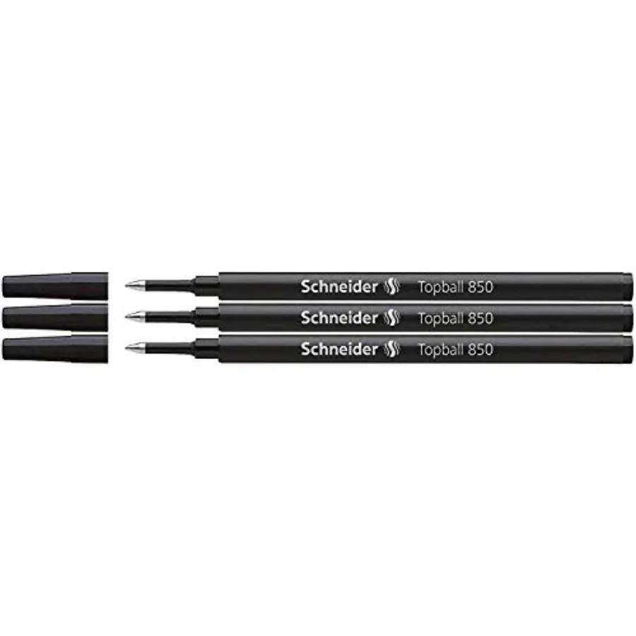 

Pack of 3 Topball 850 Rollerball Refills Medium Tip 05 Black